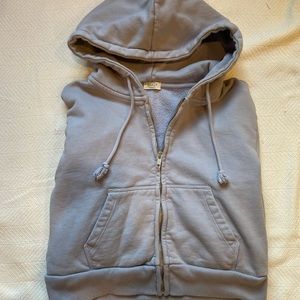 Brandy Melville Crop Crystal Zip Up Hoodie